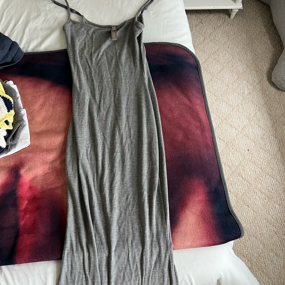 Skims Soft Lounge Heather Grey Long Maxi Dress